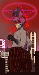 1boy alastor_(hazbin_hotel) ass big_ass big_butt bredlaybagordh bubble_ass bubble_butt demon fat_ass fat_butt femboy giant hazbin_hotel huge_ass huge_butt large_ass large_butt macro male male_only solo solo_male thick_ass thick_butt