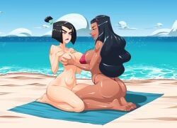 2girls ass big_ass big_breasts breasts bust busty chest curvaceous curvy curvy_figure danny_phantom dark-skinned_female dark_skin digital_media_(artwork) female female_focus goth goth_girl hips hourglass_figure huge_ass huge_breasts killer_lotion large_ass large_breasts legs light-skinned_female light_skin lotion mature mature_female nickelodeon omiiverse paulina_sanchez sam_manson slim_waist tan-skinned_female tan_body tan_skin thick thick_hips thick_legs thick_thighs thighs voluptuous waist wide_hips