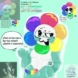 dandy&#039;s_world dandy_(dandy&#039;s_world) danielx216 flower gay meme multicolored_penis roblox roblox_game spanish_text tentacle tentacle_penis