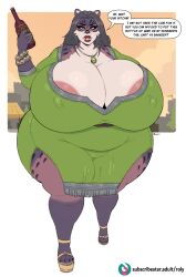 big_breasts breasts cleavage female furry huge_breasts hyper_breasts milf obese roly sabertooth tagme thick_thighs wide_hips