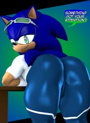 bubble_butt horny_male leggings male_focus presenting_ass seductive sonic_(series) sonic_the_hedgehog sonic_the_hedgehog_(series) theashsfm