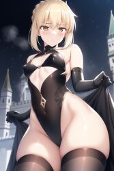 1girls ai_generated artoria_pendragon artoria_pendragon_(alter) blonde_hair blush breasts fate/grand_order fate/stay_night fate_(series) female hips light-skinned_female light_skin looking_at_viewer nai_diffusion pale-skinned_female pale_skin petite petite_body saber_alter small_breasts stable_diffusion thick_thighs thighs thunder_thighs wide_hips yellow_eyes