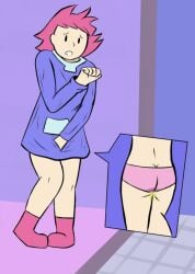 ass have_to_pee kumatora mother_(series) mother_3 nintendo omorashi panties peeing peeing_self pink_hair pink_panties pogbernard upskirt urination urine urine_pool urine_stream wetting wetting_self