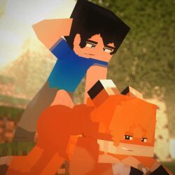 1boy 1boy1girl 1girls 3d 3d_animation ambiguous_penetration animated anthro ass bottomwear breasts butt canid canine clothed clothed/nude clothed_male_nude_female clothing cuteskyler duo erection eyelashes female fox fox_(minecraft) hand_on_head human human_on_anthro interspecies male male/female mammal minecraft mojang nipple_piercing nipples nude nude_female pants penetration penis pierced_nipples piercing piercings sex straight straight_sex video_games xbox_game_studios