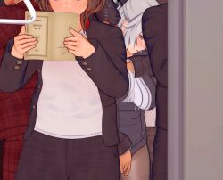 1girls 3d animated blush book breast_grab breasts bronya_zaychik bronya_zaychik_(silverwing:_n-ex) chikan crowd female female_focus fingering groping honkai_impact_3rd large_breasts male molestation reading standing train video white_hair