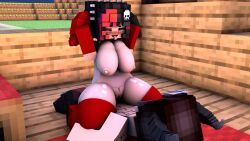 1boy 1boy1girl 1girls 3d ahe_gao anal_penetration anal_sex bed bedroom big_breasts commission demon_boy ellie_walls_(odysseyellie) erect_nipples erect_penis female goth_girl horns horny horny_female human humanoid male male/female mine-imator minecraft multicolored_hair orgasm_face outside ponytails red_armwear red_eyes red_stockings riding riding_penis spiked_hairband supertwit tagme tongue_out