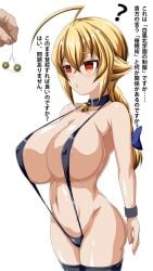 blazblue blonde_hair choker defeated es_(xblaze) huge_breasts hypnosis slave sling_bikini suzumori_kuroku xblaze