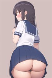 1girls ai_generated ass big_ass blush clothed_female fat_ass fate/grand_order fate_(series) female female_only huge_ass long_hair miyu_edelfelt nai_diffusion school_uniform schoolgirl skirt solo stable_diffusion thick_thighs