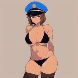 1girls ai_generated chaos_legion_roblox female female_only hat military nai_diffusion pose posing roblox skinny smile solo stable_diffusion swimsuit swimwear tagme thighhighs