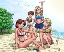 4girls abs beach beach_episode bikini bubble_tea_challenge bundeswehr camouflage female female_abs female_only flag_bikini germany military military_uniform multiple_girls national_personification ostwindprojekt_(artist) syria syrian_arab_republic syrian_flag