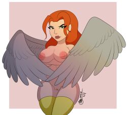 1girls big_breasts bird_wings breasts bunbunmuffinart completely_nude completely_nude_female dc dc_comics dcau female female_focus female_only hawkgirl justice_league justice_league_unlimited light-skinned_female light_skin shayera_hol wings