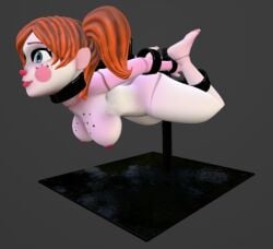 3d 3d_(artwork) baby_(fnafsl) bondage circus_baby circus_baby_(fnaf) collar five_nights_at_freddy's five_nights_at_freddy's:_sister_location fnaf hogtie hogtied jailbait_knight naked naked_hogtie red_hair smiling