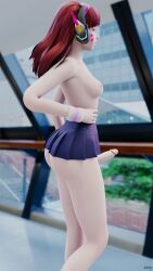 1futa 3d ass blender breasts d.va futa_only futanari lewy overwatch skirt solo