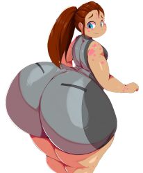 ass big_ass big_butt blue_eyes breasts broken_spine brown_hair brown_skin bubble_ass bubble_butt chameleon enormous_ass enormous_butt fat fat_ass fat_butt faunus female female_focus female_only gigantic_ass gigantic_butt gray_clothing huge_ass huge_butt ilia_amitola nervous rooster_teeth rwby thick_thighs thighs trinity-fate62