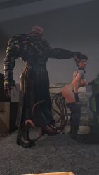 3d ahe_gao anal anal_sex areolae ass ass_up big_ass bigger_male bottomless brown_hair double_penetration exposed_breasts from_behind from_behind_position hand_on_head jill_valentine jill_valentine_(sasha_zotova) monster nemesis_(resident_evil) nipples open_mouth pants_down policewoman resident_evil resident_evil_3 resident_evil_3_remake shirt_up short_hair size_difference smaller_female standing_sex tentacle tentacle_sex thick_ass thick_thighs tiptoes tongue tongue_out vaginal_penetration vaginal_sex voluptuous wide_hips winterssfm