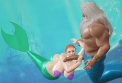 ariel ass big_ass big_breasts big_butt blowjob breasts disney female fish king_triton kissing_penis large_ass large_breasts large_penis lips mermaid mermaid_tail natsa ocean oral penis sea sex straight sucking sucking_penis the_little_mermaid underwater water