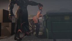 3d ahe_gao anal anal_sex areolae ass ass_up big_ass bigger_male bottomless brown_hair double_penetration exposed_breasts from_behind from_behind_position hand_on_head jill_valentine jill_valentine_(sasha_zotova) monster nemesis_(resident_evil) nipples open_mouth pants_down policewoman resident_evil resident_evil_3 resident_evil_3_remake shirt_up short_hair size_difference smaller_female standing_sex tentacle tentacle_sex thick_ass thick_thighs tiptoes tongue tongue_out vaginal_penetration vaginal_sex voluptuous wide_hips winterssfm