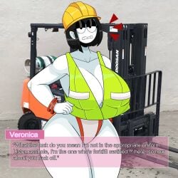 dialogue forklift forklift_certified humor looking_at_viewer saltynoodles solo solo_female text veronica_(saltynoodles)