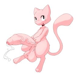 2022 3_toes balls big_balls big_penis biped bodily_fluids chest_tuft feet feral fingers foreskin fur furry furry_only genital_fluids genitals huge_balls huge_cock humanoid_genitalia humanoid_penis hyper hyper_penis legendary_pokemon long_tail male male_only mew nintendo open_mouth penis pink_balls pink_body pink_fur pink_penis pink_tail pokemon pokemon_(species) precum saggy_balls simple_background solo somnamg tail toes tongue tuft vein veiny_penis video_games white_background