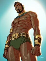 actor black_panther:_wakanda_forever celebrity in_character krisanka latino looking_at_viewer male male_only marvel marvel_cinematic_universe melanin muscles muscular muscular_male namor native_american_male posing tenoch_huerta