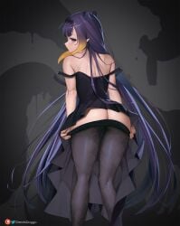 1girls ass bending_over blue_eyes bubble_butt female greatodoggo hi_res hololive hololive_english hololive_myth large_ass light-skinned_female light_skin ninomae_ina'nis petite petite_body pointy_ears purple_hair slim_body slim_waist thighs undressing virtual_youtuber