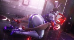 2girls 3d 3d_(artwork) awoken bent_over big_breasts breasts bungie bunny_ears bunnysuit destiny_(game) destiny_(video_game) destiny_2 elbow_gloves fireball_(warlock) gloves glowing guardian_(destiny) high_heels legs legs_up leotard pantyhose shiny sonicfreak sonikku_(sonicfreak) thick_thighs thighs warlock_(destiny)