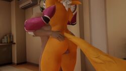 3d animated anthro digimon digimon_(species) fox furry mp4 no_sound renamon renamon_(warfaremchine) sex tagme thigh_sex video yellow_fur