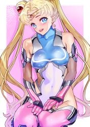 arionkyanbasu bishoujo_senshi_sailor_moon blonde_hair blue_eyes clothing sailor_moon small_breasts smooth_skin stockings usagi_tsukino