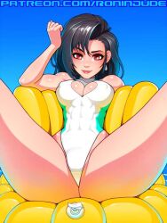 final_fantasy final_fantasy_vii floatie legs_apart legs_up leotard one-piece_swimsuit ronindude swimsuit swimwear tagme tifa_lockhart water