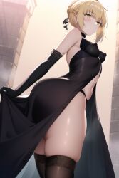 1girls ai_generated artoria_pendragon artoria_pendragon_(alter) ass blonde_hair blush breasts fate/grand_order fate/stay_night fate_(series) female hips huge_ass light-skinned_female light_skin looking_at_viewer nai_diffusion pale-skinned_female pale_skin petite petite_body saber_alter small_breasts stable_diffusion thick_thighs thighs thunder_thighs wide_hips yellow_eyes