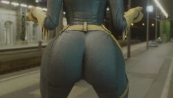 3d animated ass ass_focus ass_jiggle ass_shake barbara_gordon batgirl batgirl_(gotham_knights) batman_(series) big_ass bouncing_ass bubble_butt cameltoe costume dat_ass dc dc_comics from_behind ginger gloves gotham_knights huge_ass jiggle kishi mp4 music red_hair skintight solo sound sound_edit subway superhero superhero_costume superheroine thigh_gap twerking utility_belt video yellow_gloves