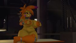 3d 3d_(artwork) alternate_breast_size animatronic big_breasts breast_expansion chubby chubby_female covered_nipples female five_nights_at_freddy's large_ass large_breasts robot_girl showbiz_toy_chica solo solo_female tagme_(artist) thighs topless toy_chica_(fnaf) video_games