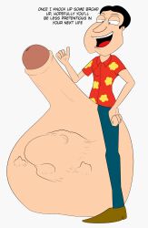 big_balls big_penis brian_griffin clothed cock_vore dialogue family_guy foreskin glans glenn_quagmire hangrydemon hyper hyper_balls hyper_genitalia hyper_penis imprint inside_balls male male/male male_only mammal partially_retracted_foreskin penis uncut vore what