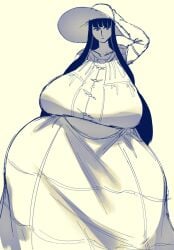 bbw big_breasts bottom_heavy chubby dress fertile goddess hasshaku-sama hyper hyper_breasts hyper_thighs milf mofumofu safe sfw tagme tall thick_thighs venus_body victorian voluptuous