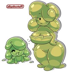 2girls big_breasts cute mommy slime slime_girl slymee thick_ass thick_thighs