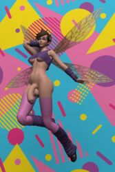 1futa 3d 80's_theme armwarmers biles cosplay fairy foreskin futa_only futanari glitter_(kidd_video) headband kidd_video legwarmers overwatch penis self_upload solo testicles tracer underboob wings