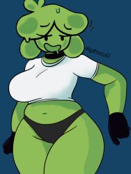 big_breasts big_butt slime slime_girl slime_monster slymee smiling smiling_at_viewer thick_ass thick_thighs