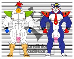 balls big_penis chicken domestic_cat feline five_nights_at_candy's five_nights_at_freddy's five_nights_at_freddy's:_security_breach glamrock_candy glamrock_chad male/male muscular muscular_male naked nude penis scottgames sondinker_fazbear's testicles