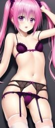 ai_generated female flat_chest long_hair nana_asta_deviluke pink_hair to_love-ru twintails violet_eyes