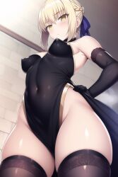 1girls ai_generated artoria_pendragon artoria_pendragon_(alter) blonde_hair blush breasts fate/grand_order fate/stay_night fate_(series) female hips light-skinned_female light_skin looking_at_viewer nai_diffusion pale-skinned_female pale_skin petite petite_body saber_alter small_breasts stable_diffusion thick_thighs thighs thunder_thighs wide_hips yellow_eyes