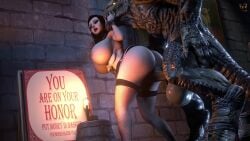 1girls 1monster 3d against_wall alley animated ass balls big_ass big_balls big_breasts big_penis bimbo bioshock bioshock_infinite black_hair blender bouncing_breasts breasts crossover cuffs dat_ass doggy_style dreamhawk elizabeth_comstock fishnets gigantic_breasts high_heels huge_balls huge_breasts huge_cock hyper_breasts interspecies large_breasts massive_breasts miniskirt monster monster_cock monster_penetrating penis prostitution round_ass sex sfmdh sound standing_doggy_style standing_sex stockings straight swinging_balls tagme testicles the_ball thighhighs tlaloc video