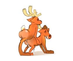 anal anthro antlers ass bodily_fluids capreoline cervid cum cum_inside duo genital_fluids horn looking_pleasured male male/male mammal punstar reindeer spot's_magical_christmas spot_the_dog_(series)