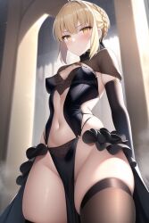 1girls ai_generated artoria_pendragon artoria_pendragon_(alter) blonde_hair blush breasts fate/grand_order fate/stay_night fate_(series) female hips light-skinned_female light_skin looking_at_viewer nai_diffusion pale-skinned_female pale_skin petite petite_body saber_alter small_breasts stable_diffusion thick_thighs thighs thunder_thighs wide_hips yellow_eyes