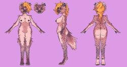 absurd_res anthro female hi_res hyaenid liliapip mammal piercing seylahn solo spots spotted_body thick_thighs