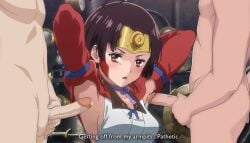 1girls 2boys armpit armpit_fetish armpit_sex armpits arms_up clothed_female_nude_male fetish headgear kabaneri koutetsujou_no_kabaneri mumei_(kabaneri) short_hair sideboob underarm yourenotsam