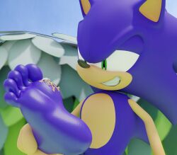 anthro ask-macro-rookie barefoot chiropteran dominant dominant_male duo feet female foot_fetish foot_play forced hi_res humanoid_feet larger_male looking_at_another looking_down lying male male/female mammal nude on_front outside raised_foot rouge_the_bat sega size_difference smaller_female smile smirk soles sonic_(series) sonic_the_hedgehog sonic_the_hedgehog_(series) stuck_to_foot toes