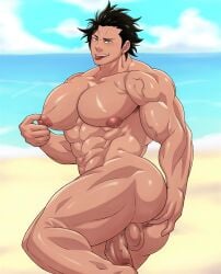 1male baobaoart black_clover facial_hair gay gay_sex male male_focus male_only muscular muscular_male yami_sukehiro