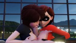 1boy 2girls 3d animated athletic_female big_hero_6 big_penis blender blowjob brown_hair cass_hamada cottontailva crossover dark_hair disney double_paizuri double_titfuck elastigirl exposed_breasts female functionally_nude gloves helen_parr huge_cock human light-skinned_male male male/female marvel marvel_comics mask milf paizuri partial_male saveass_ short_hair smooth_skin sound straight sucking sucking_penis superheroine the_incredibles threesome titfuck titjob torn_clothes torn_clothing video volkor