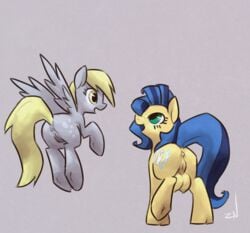 2013 anus ass big_crotchboobs blonde_hair blue_hair crotchboobs derpy_hooves equine female friendship_is_magic hair horse milky_way_(character) milky_way_(mlp) milky_way_(oc) my_little_pony original_character ponchuzn pony pussy two_tone_hair