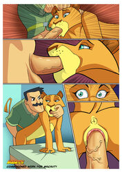 anus arabatos bestiality comic dreamworks feline fellatio female feral florence_the_lioness human lion madagascar_(series) madagascar_escape_2_africa male male_human/female_feral oral oral_sex paramount_pictures sex straight vaginal_penetration